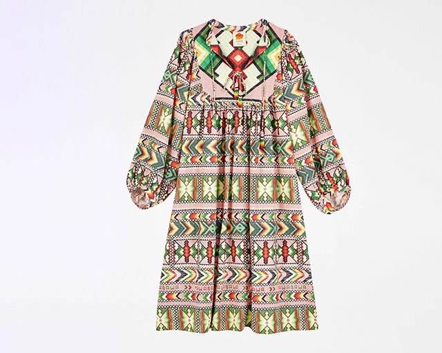 farm rio amulet midi dress FARM RIO Amulet Long Sleeve Midi Dress ~ Small